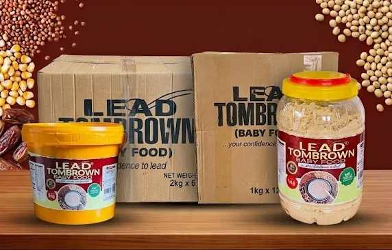 Lead Tombrown cartons, bucket and jar